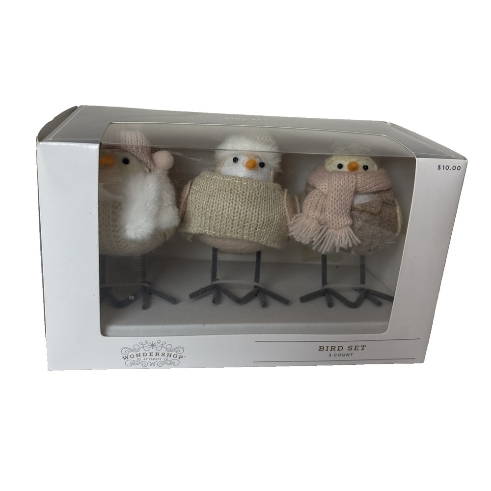 Target Wondershop 2024 Feathery Friends Winter Birds Set Of 3 NIB 3 inch birds